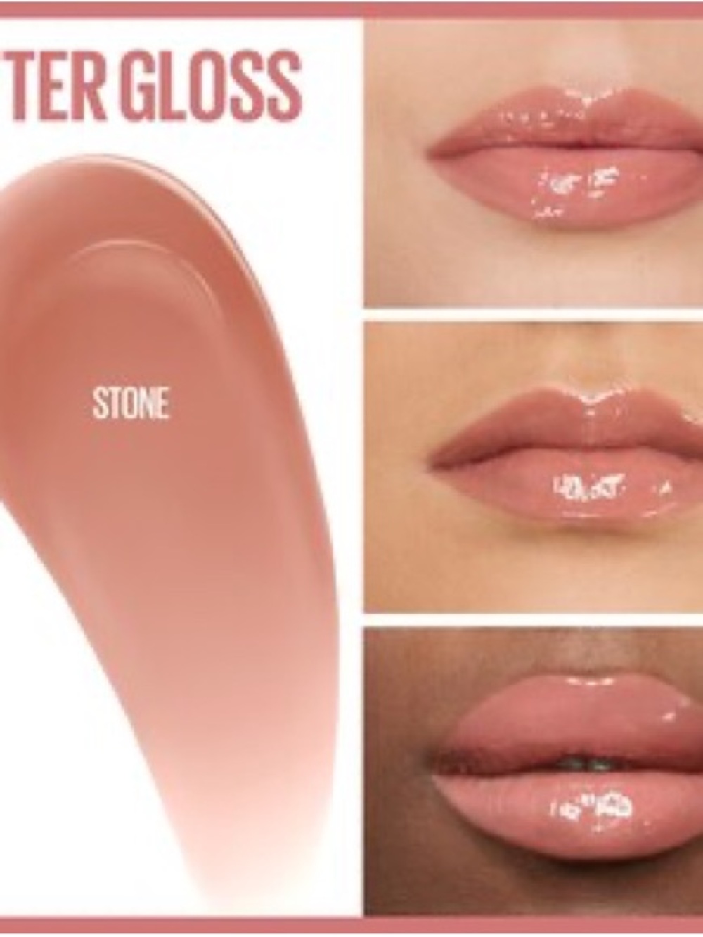 NWT Maybelline Lifter Gloss Lip Gloss Makeup With Hyaluronic Acid, Stone - Picture 3 of 9